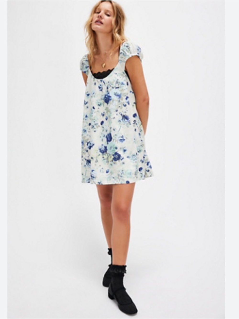 Free People Wildflower Printed Mini Dress Sz small
